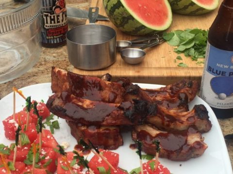 BBQ Beer Ribs with IPA Soaked Watermelon for Father’s Day