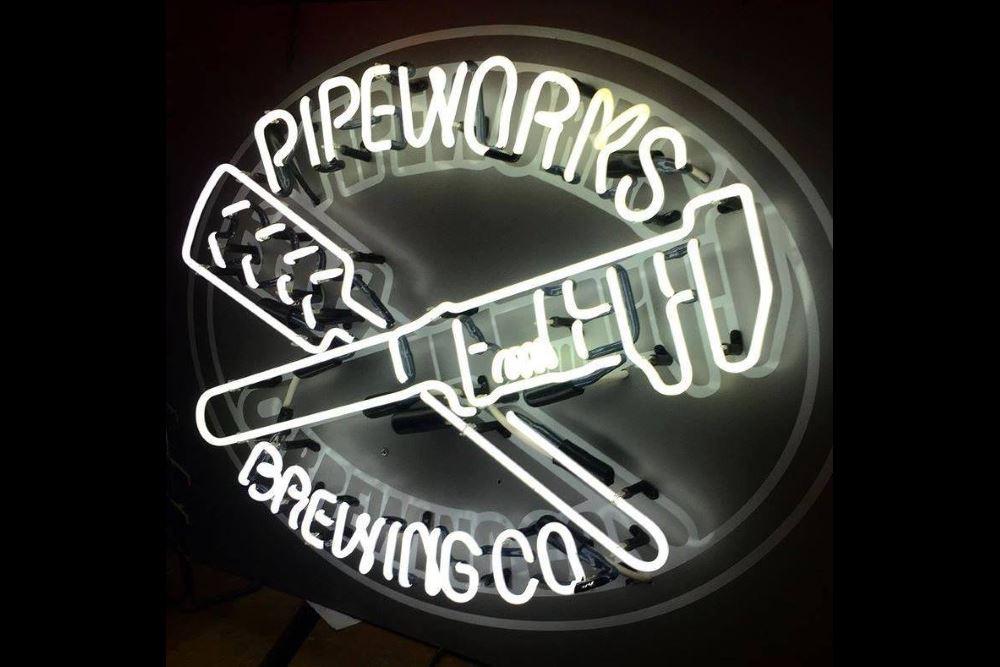 pipeworks logo neon | Wormtown Brewery