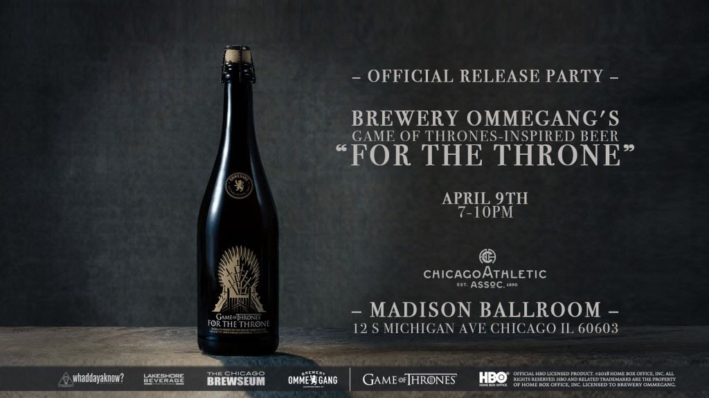 Brewery Ommegang To Launch Final Game Of Thrones Inspired Beer, Chicago release party details