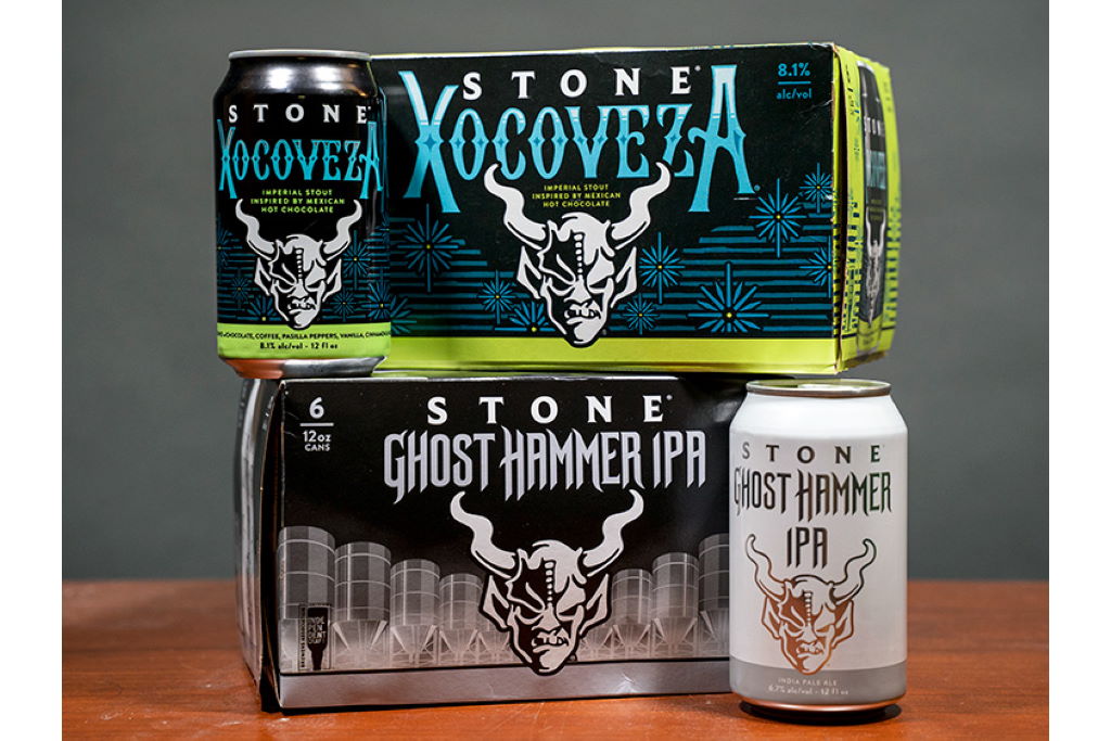 Stone Brewing fan favorites Ghost Hammer IPA and Xocoveza return