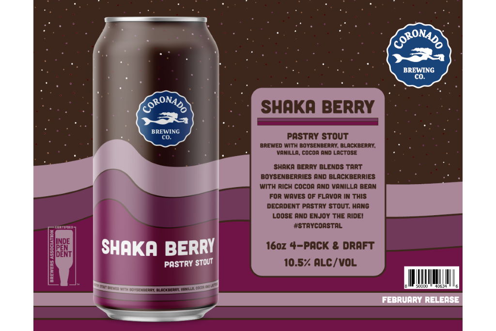 Coronado Brewing Releases Shaka Berry Pastry Stout Just In Time For Valentine’s Day