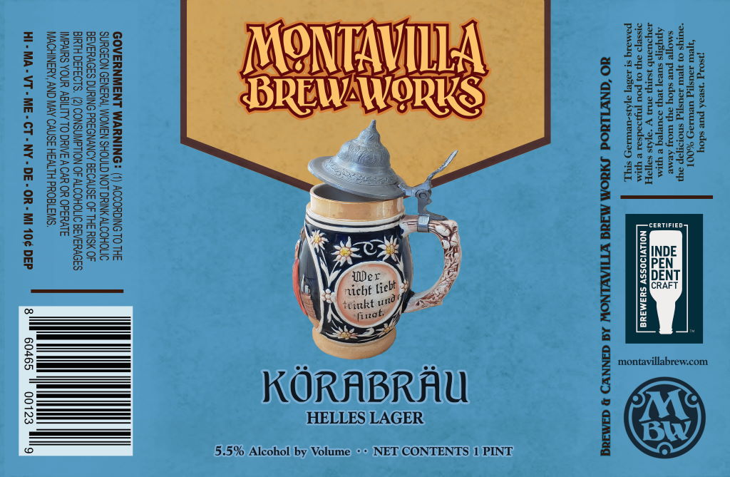 montavilla brew works korabrau helles label |