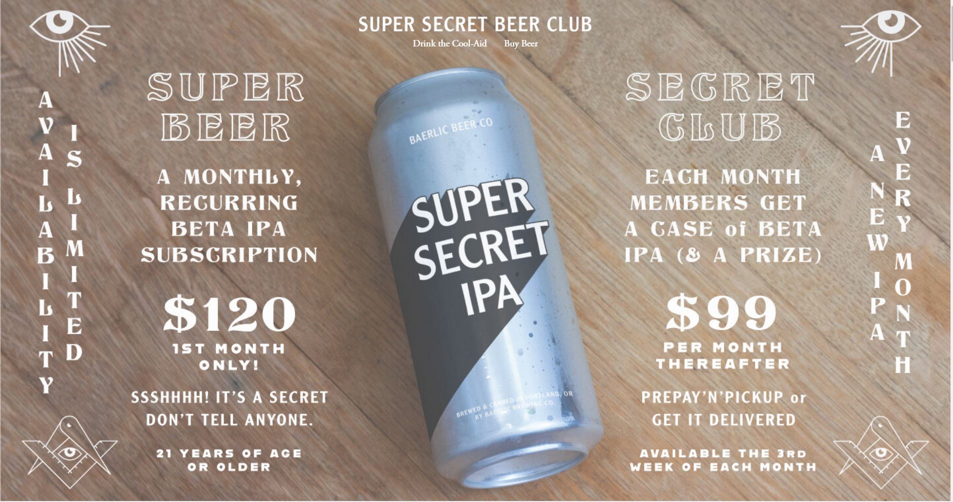 Baerlic Brewing Co announcing a Super Secret Beer Club