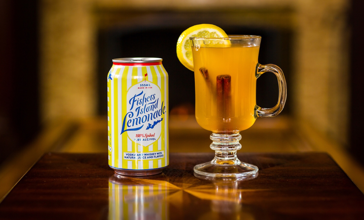 Fishers Island Lemonade Recipe. Canned Cocktail Transitions From Summer To Fall With Hot Toddy Mixed