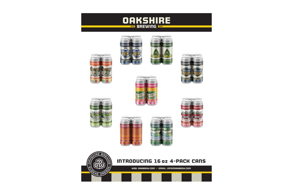 Oakshire Brewing transitions core lineup into 16oz cans