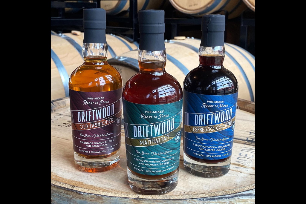 New Deal Distillery’s Driftwood Libations offer premium ready-to-drink cocktails