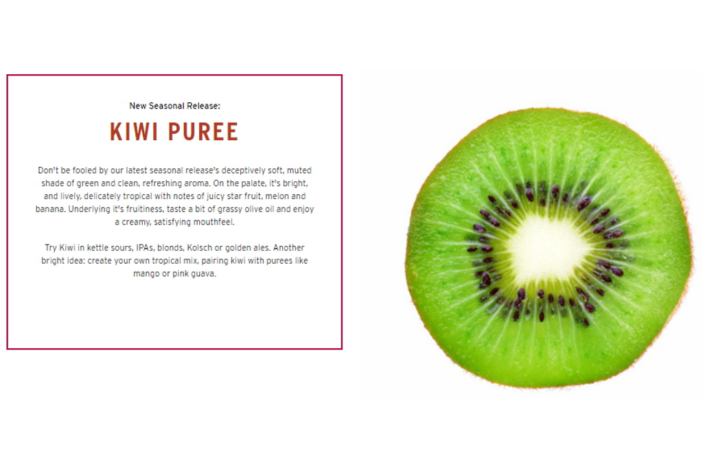 Oregon Fruit Products Launches Kiwi Puree for Fermentation Market