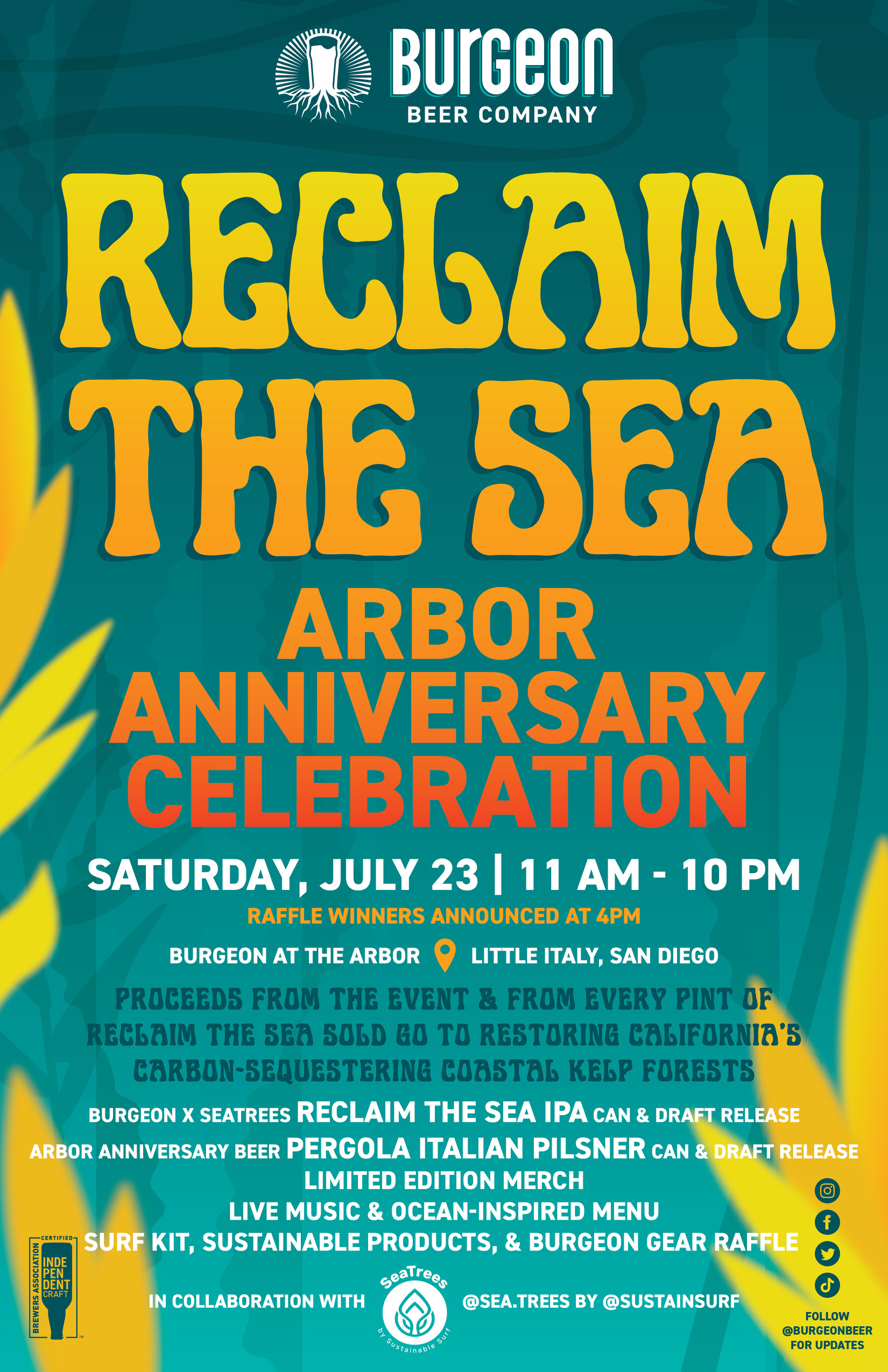 Burgeon launches ocean reforestation project at Reclaim the Sea celebration on July 23