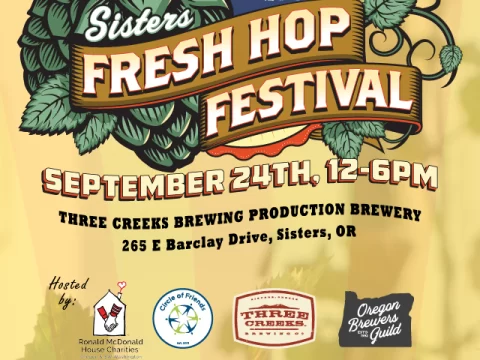 Three Creeks Brewing Co. Hosts Sisters Fresh Hop Festival – Sept 24th, 12-6pm