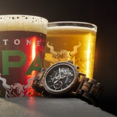 Original Grain & Stone Brewing joined to craft watches from reclaimed beer barrels.