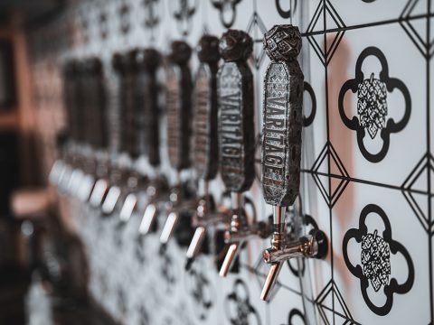 Varitage Brew Works Features Custom Design Wall Tile by Imagine Tile