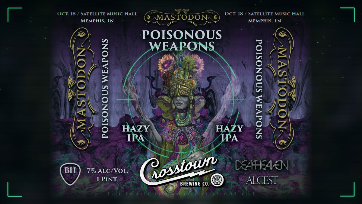 Mastodon and Crosstown’s Poisonous Weapons Hazy IPA Rides the Tour