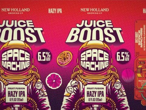 New Holland Juice Boost Space Machine Gets a 2026 Can: Tangerine, Passionfruit, 6.5%